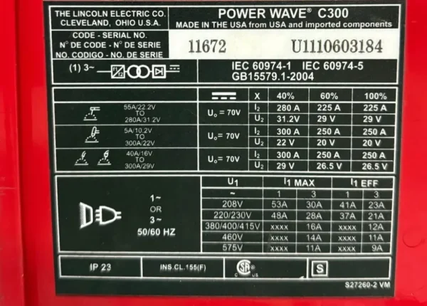 Lincoln Electric Power Wave C300 Multi-Process Welder – 220/240V, Magnum Pro Gun – For Sale on Meldverse