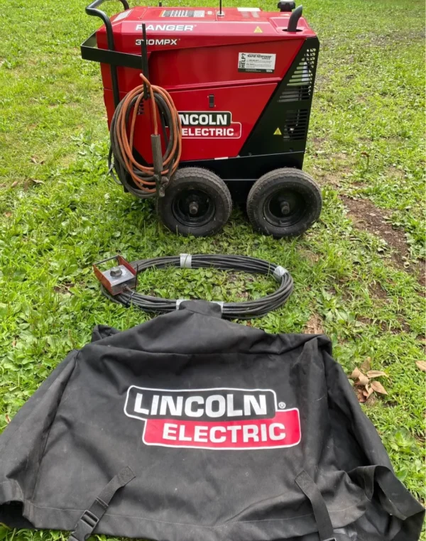 Lincoln 330 MPX Welder with Cart, Remote, Leads, Clamp – Only 30 Hours – Meldverse